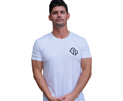 Short sleeve white crew neck t-shirt