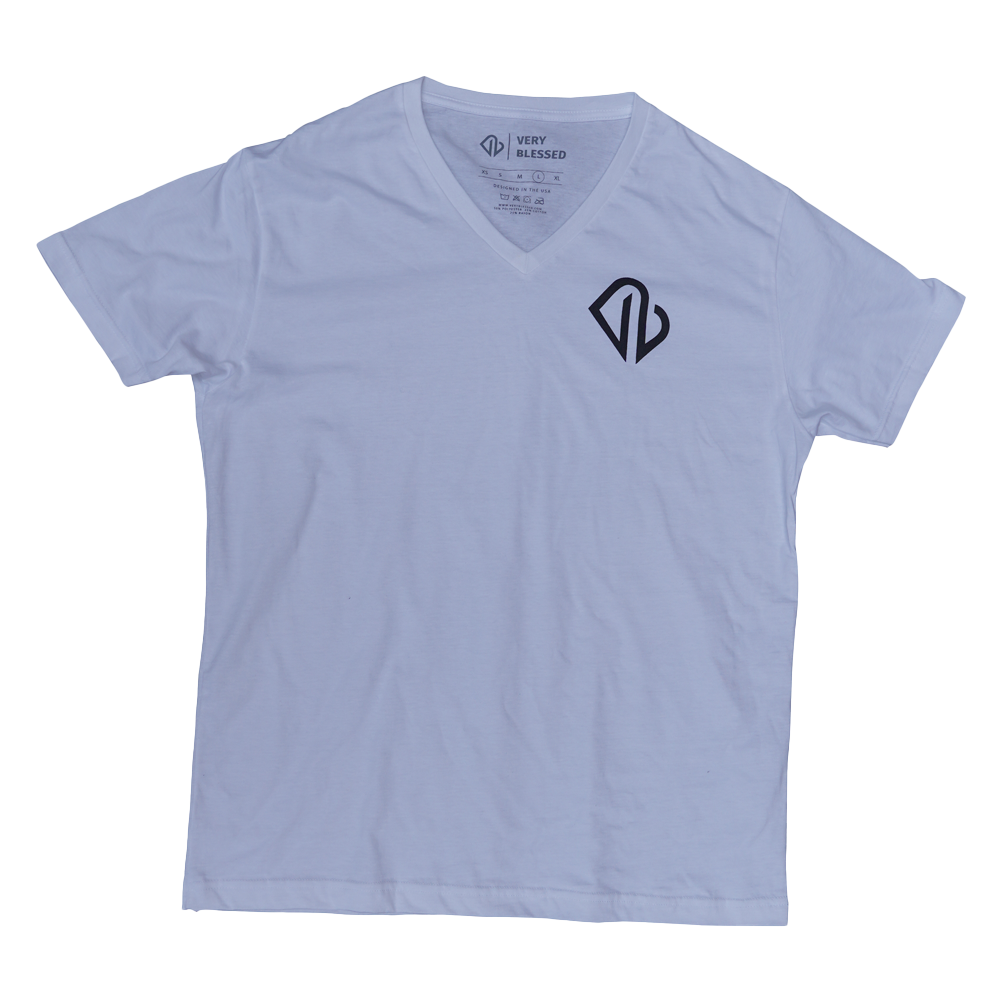 Short sleeve white v-neck t-shirt